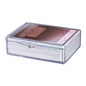 A clear plastic hinged 50 card storage case for collectible cards. Brand: Ultra PRO, Item: Hinged 50 Card Storage Case.
