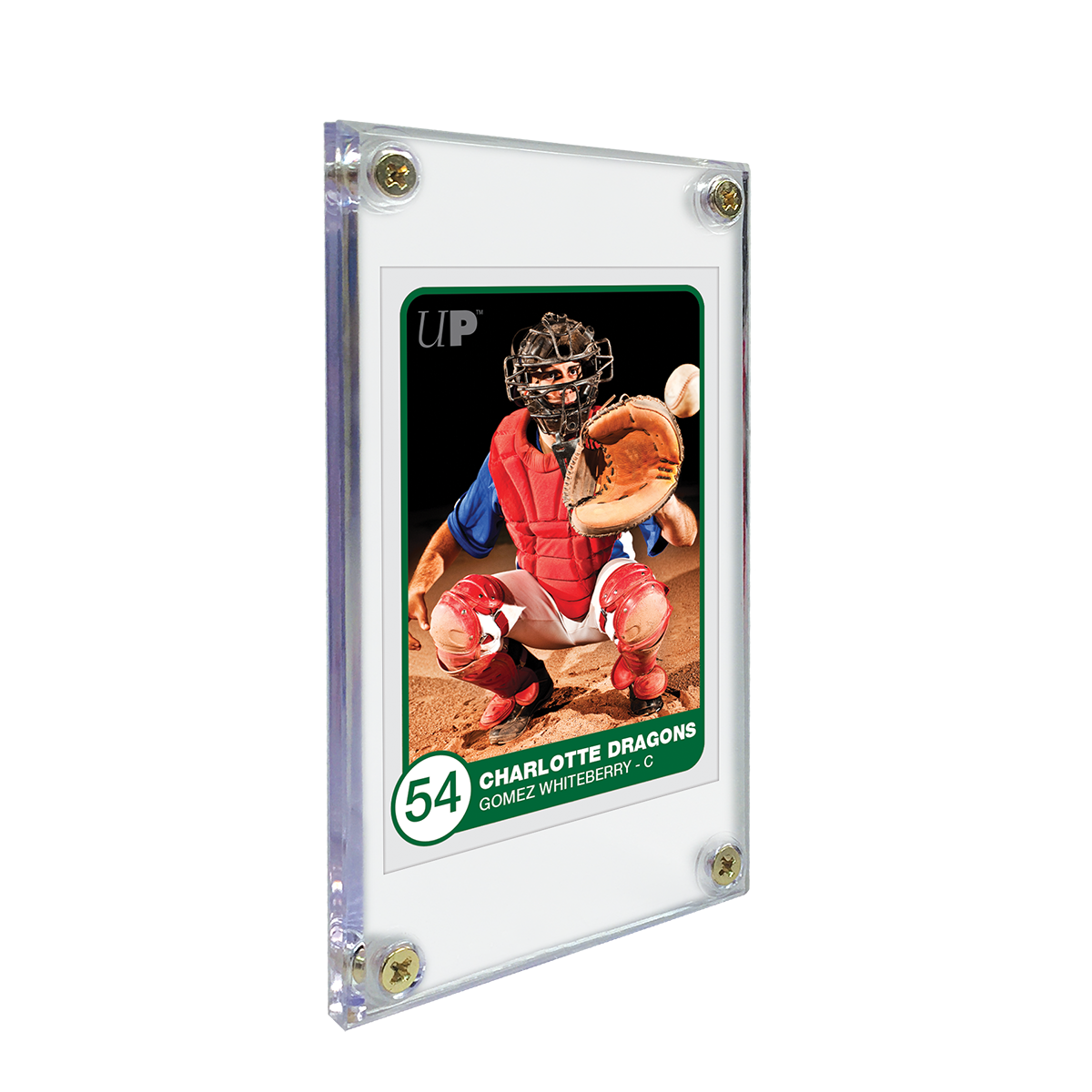 A clear 1/4" Screwdown Non-Recessed Holder for trading cards. Brand: Unknown, Item: 1/4" Screwdown Non-Recessed Holder.