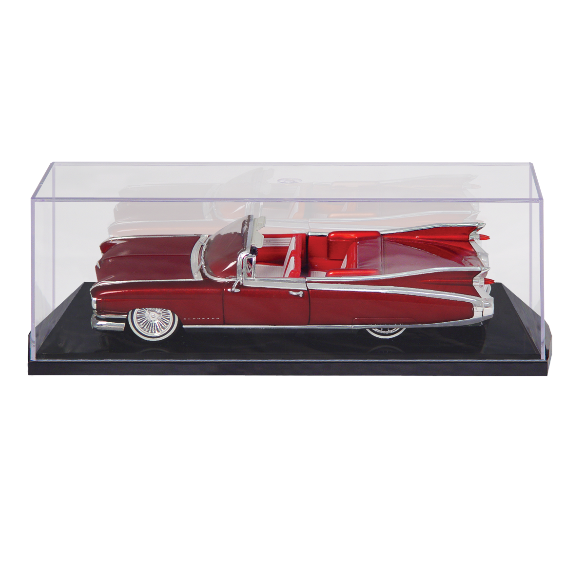 A red 1:24 scale car display box by Ultra PRO.