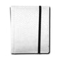 A white Dragon Hide 9-pocket binder. Brand: Legion Supplies, Item: 9 Pocket Dragon Hide White Binder.