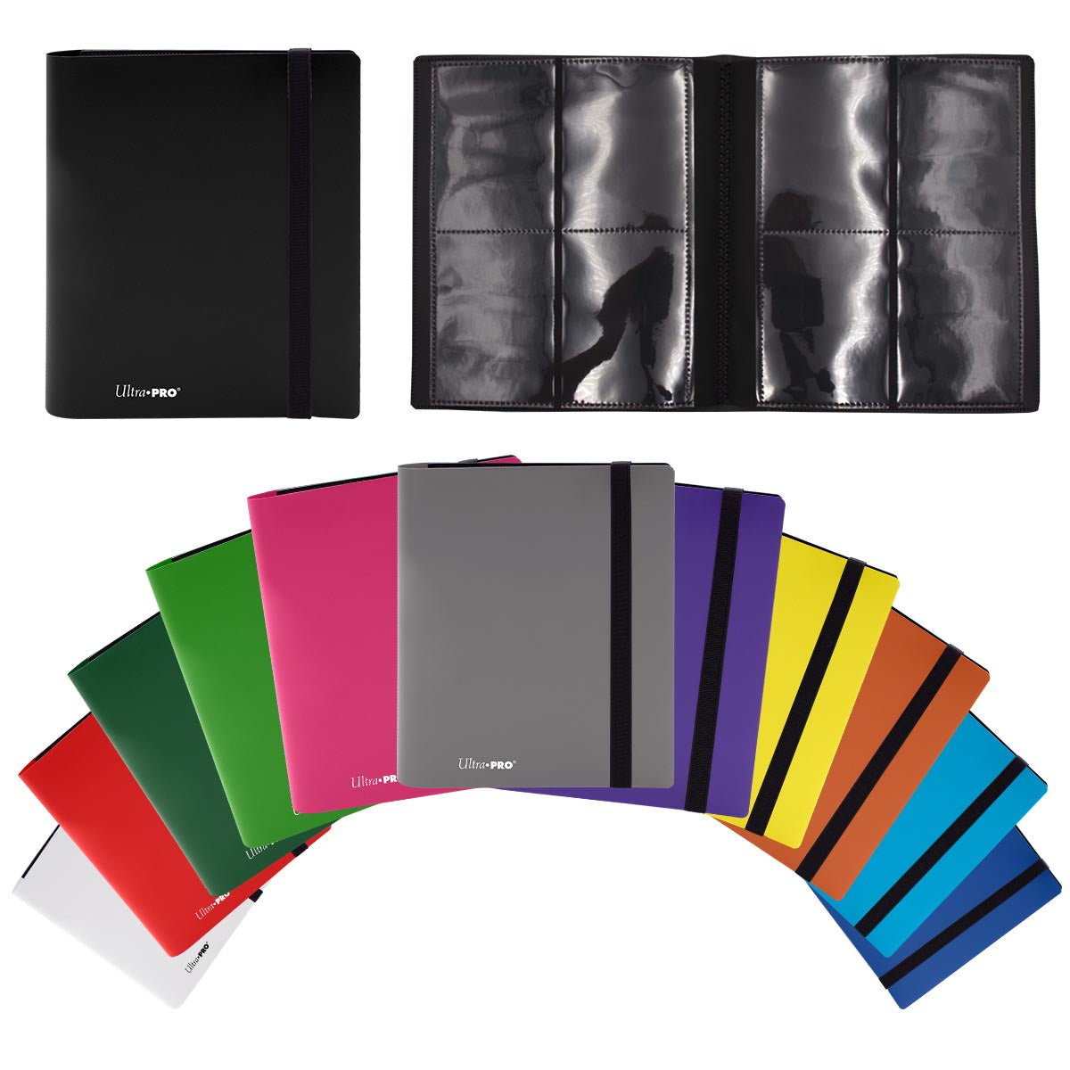 An Apple Red 4-Pocket PRO-BINDER. Brand: Ultra PRO, Item: ECLIPSE® 4-Pocket PRO-BINDER®