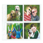 A clear plastic 2-hole assorted photo page protector. Brand: Ultra PRO, Item: 2-Hole Assorted Photo Pages (20ct) for 2" x 2" & 4" x 4" Prints.