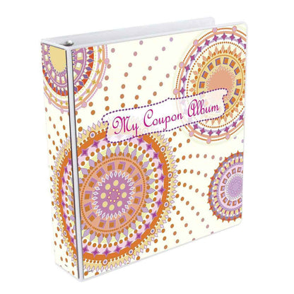 A cream and orange 3-ring Southwest Coupon Organizer binder. Brand: Ultra PRO, Item: 3-Ring Southwest Coupon Organizer.