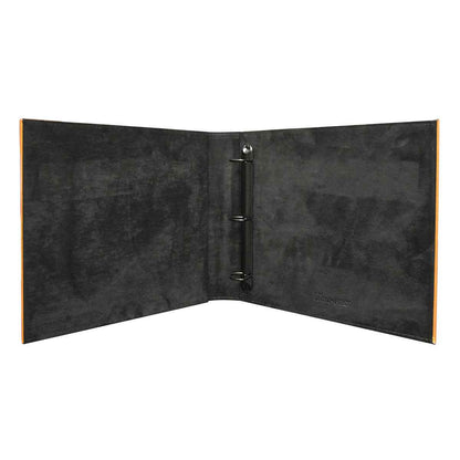 A black 3-ring light saddle photo and scrapbook album for 12" x 12" prints.