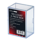 A clear 2-piece 100-count card storage box. Brand: Ultra PRO, Item: 100 Count 2-Piece Box.