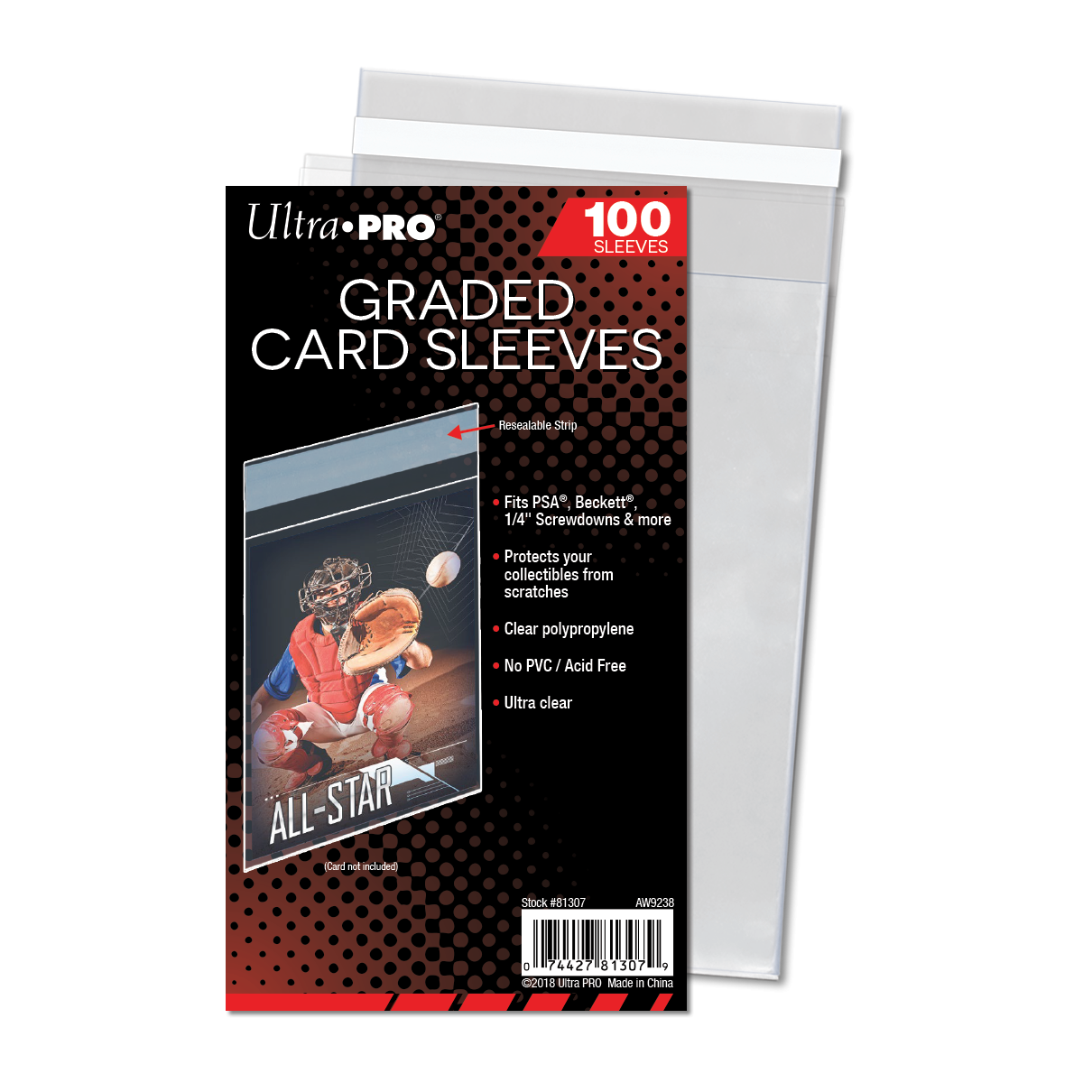 A clear Ultra PRO Graded Card Sleeves (100ct). Brand: Ultra PRO, Item: Graded Card Resealable Sleeves (100ct).