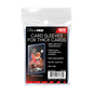 A clear plastic pack of 100 Ultra PRO Card Sleeves for Thick Cards. Brand: Ultra PRO, Item: 130PT Thick Card Sleeves for Standard Size Cards.