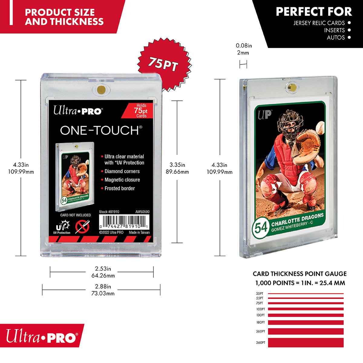 A clear Ultra PRO 75PT UV ONE-TOUCH Magnetic Card Holder. Brand: Ultra PRO, Item: 75PT UV ONE-TOUCH Magnetic Holder.