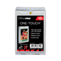 A clear Ultra PRO ONE-TOUCH Magnetic Card Holder. Holds 360pt cards with UV Protection.
