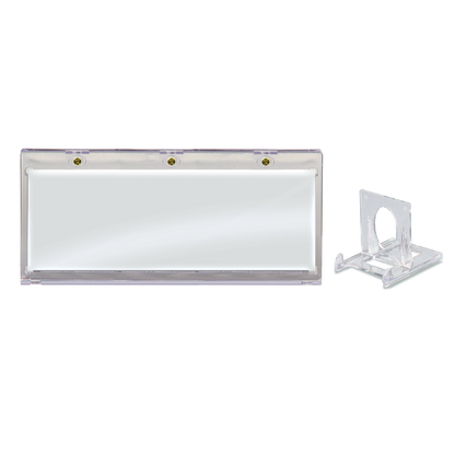 A clear 187mm Double Booklet Card UV ONE-TOUCH Magnetic Holder. Brand: Ultra PRO, Item: 187mm Double Booklet Card UV ONE-TOUCH Magnetic Holder