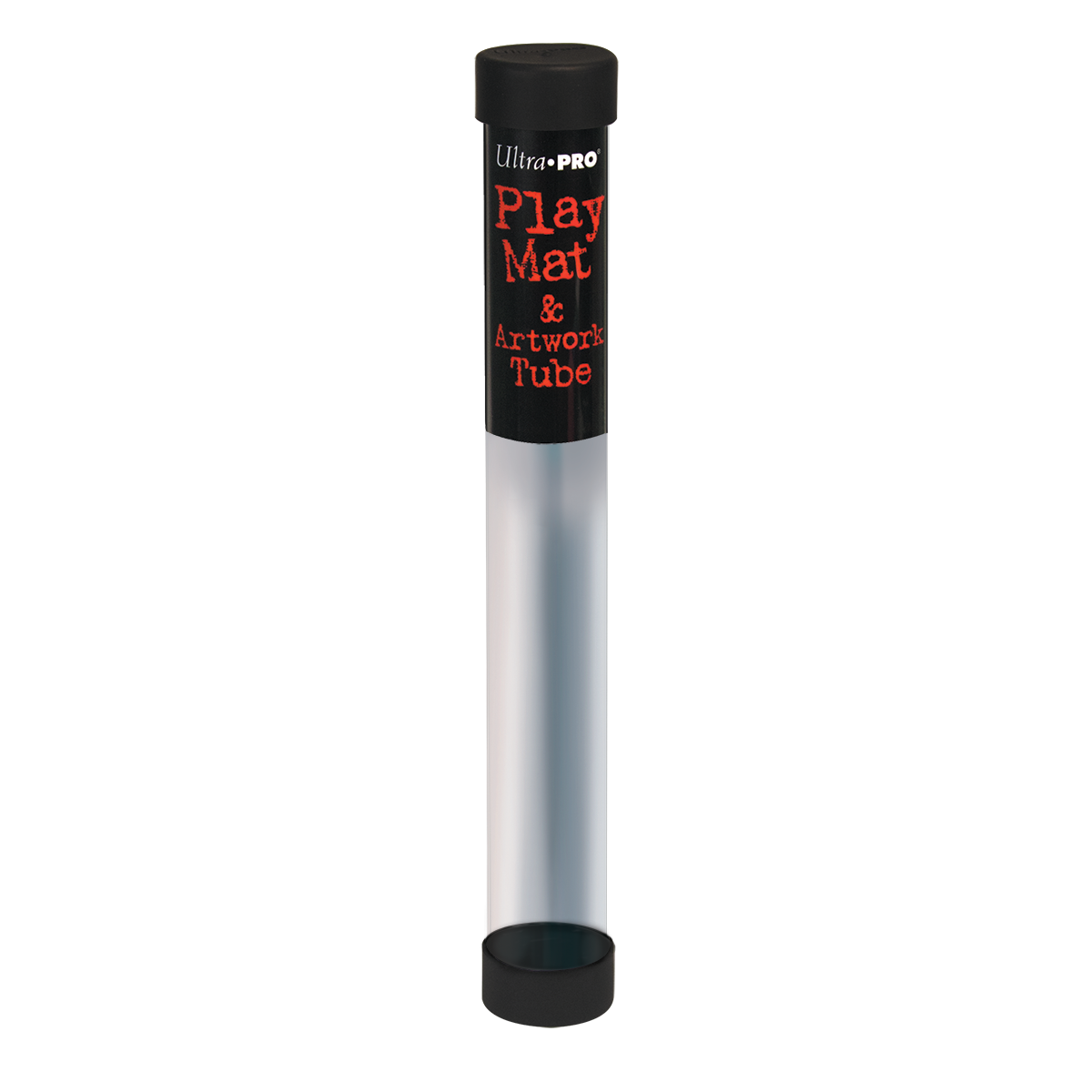 A clear and black Play Mat & Artwork Tube. Brand: Ultra PRO, Item: Gaming Playmat and Artwork Tube.
