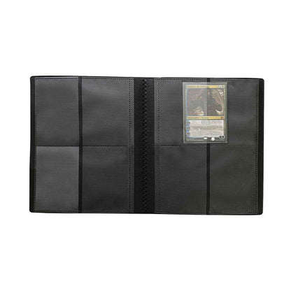 A black 4-Pocket PRO-BINDER. Brand: Ultra PRO, Item: 4-Pocket Black PRO-BINDER.