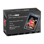 A black box of Ultra PRO Semi-Rigid Card Holders. Brand: Ultra PRO, Item: 1/2" Lip Semi-Rigid Card Holders (200ct) for Standard Size Cards