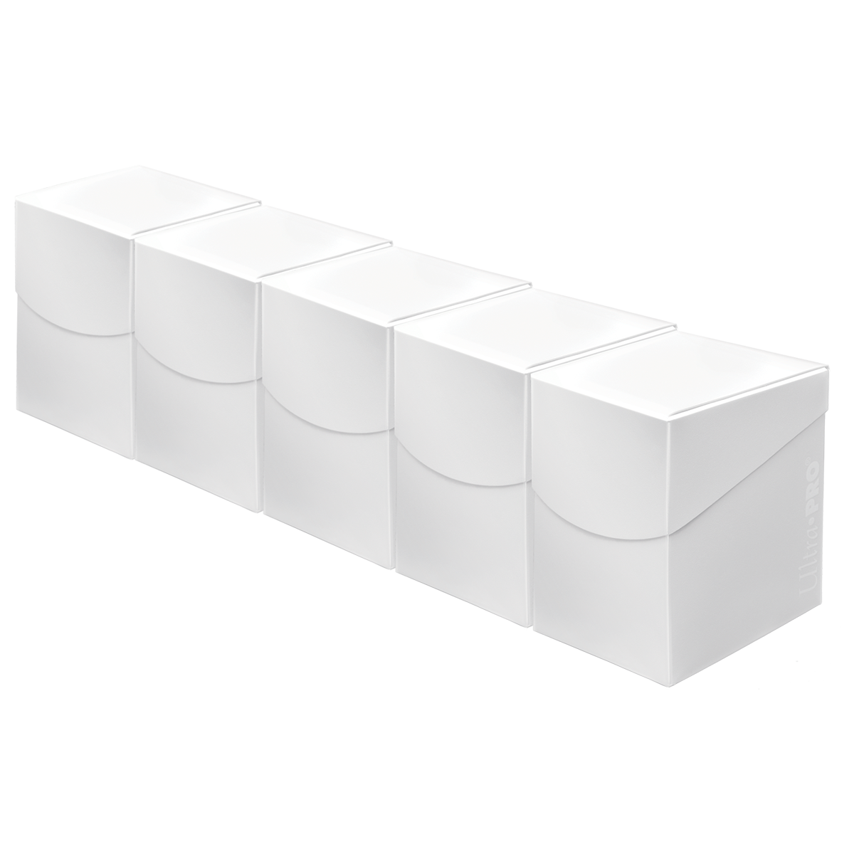 A white Ultra PRO ECLIPSE PRO 100+ DECK BOX 5 Set Bundle.