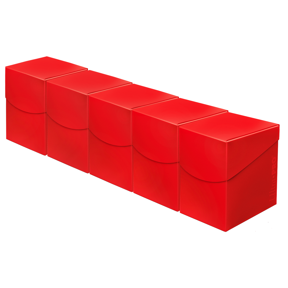 A red Ultra PRO ECLIPSE PRO 100+ DECK BOX 5 Set Bundle.