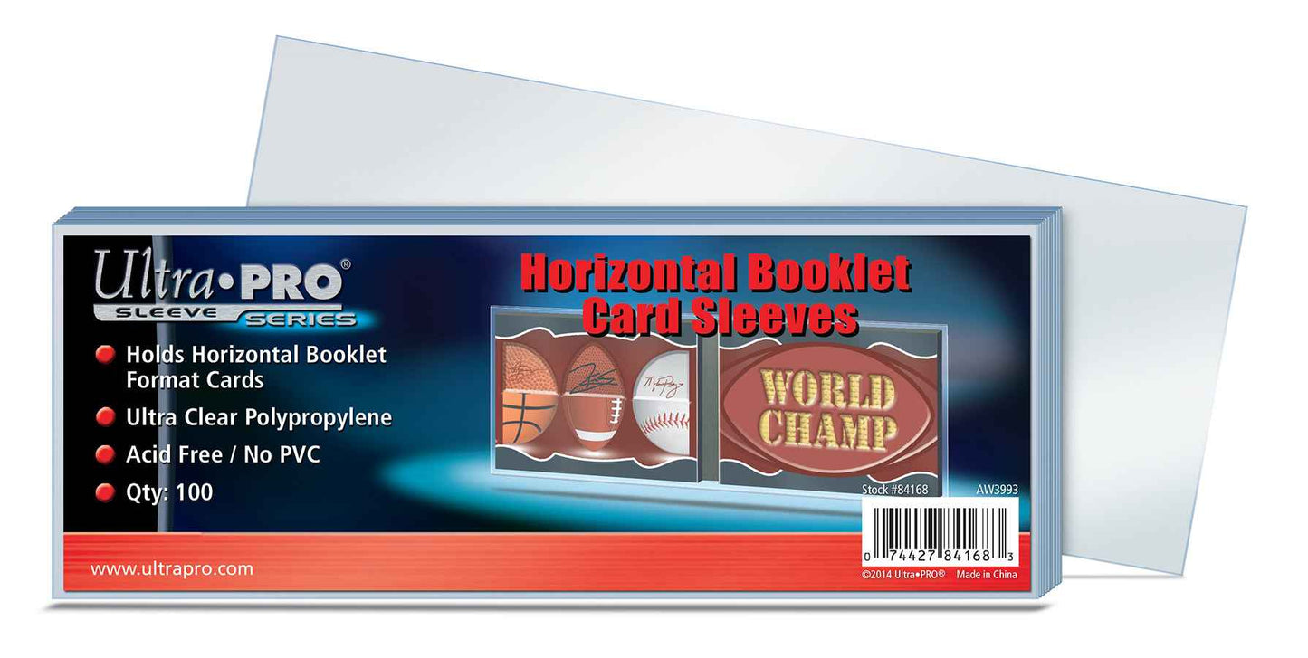 A clear Ultra PRO Horizontal Booklet Card Sleeves (100ct).