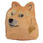 A brown plush Doge pillow with a zippered pouch. Brand: Ultra PRO, Item: DOGE® Cozy with Zippered Pouch.