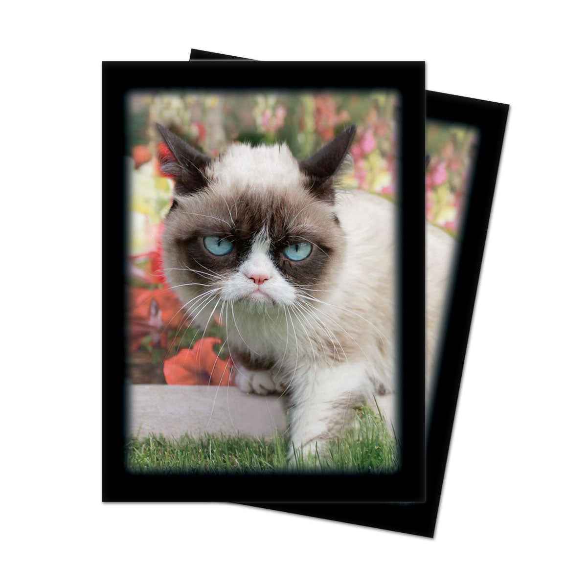 A Grumpy Cat Flowers Standard DECK PROTECTOR® Sleeves (50ct) from Ultra PRO.