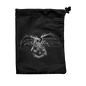 A black drawstring bag with a white dragon illustration. Brand: Ultra PRO, Item: Black Dragon Treasure Nest.