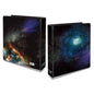 A black 2" Galaxy Series Collector's Album with a cosmic nebula and galaxy design. Brand: Ultra PRO, Item: 2" Galaxy Series Collector's Album.
