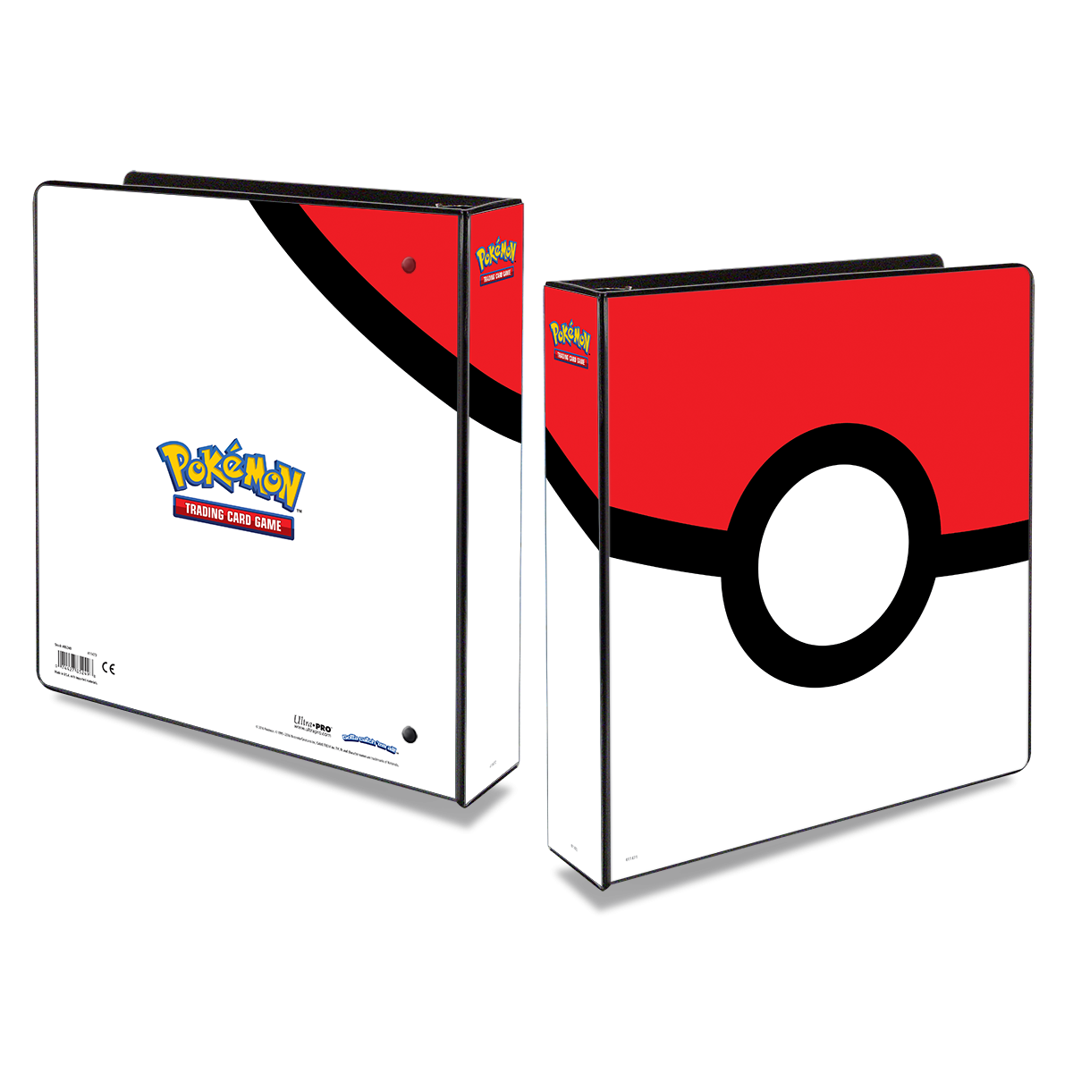 A white and red Poké Ball 2-inch 3-ring album. Brand: Ultra PRO, Item: 2" Poké Ball 3-Ring Album for Pokémon