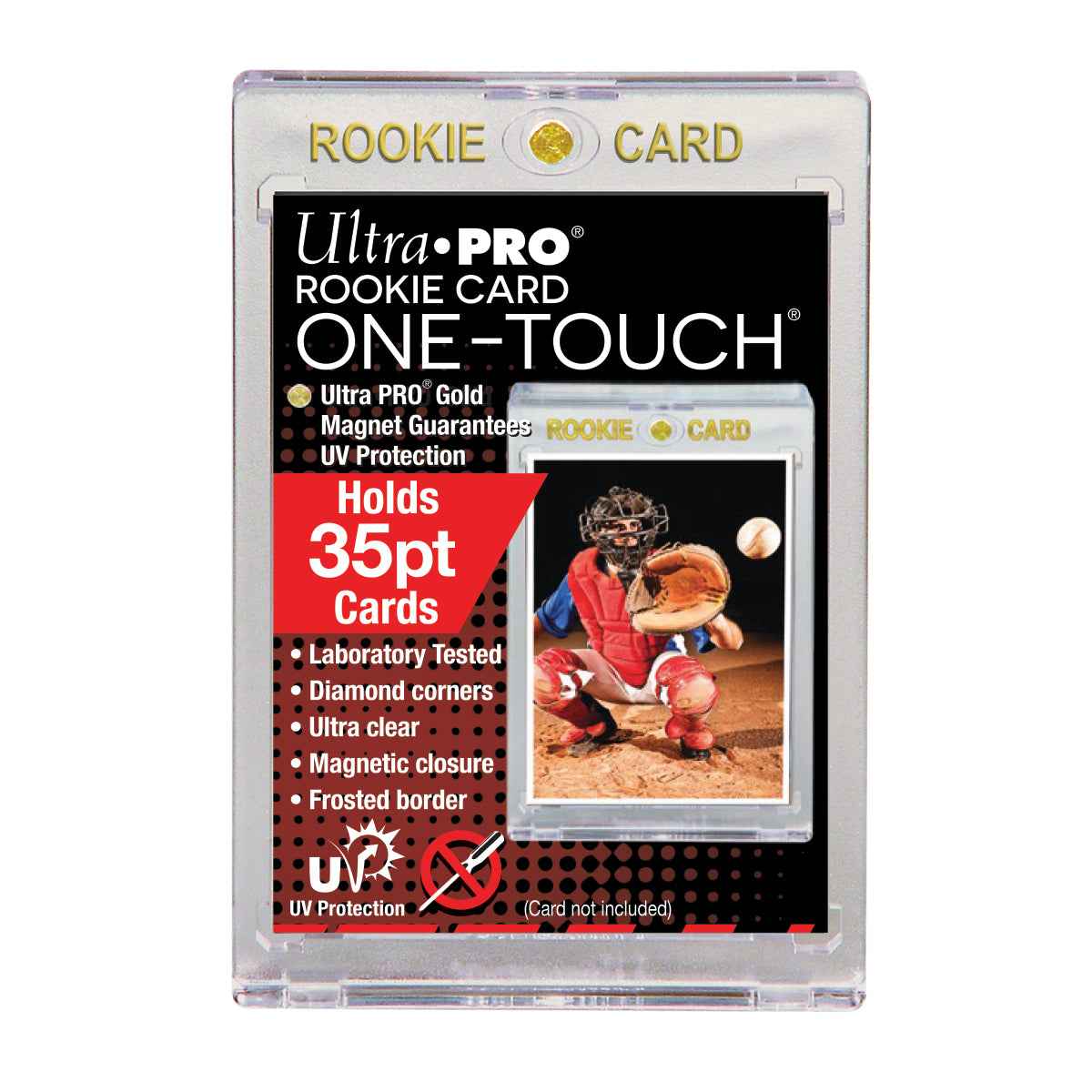 A clear Ultra PRO ONE-TOUCH Magnetic Card Holder for Rookie Cards. Brand: Ultra PRO, Item: 35PT UV ROOKIE ONE-TOUCH® Magnetic Holder