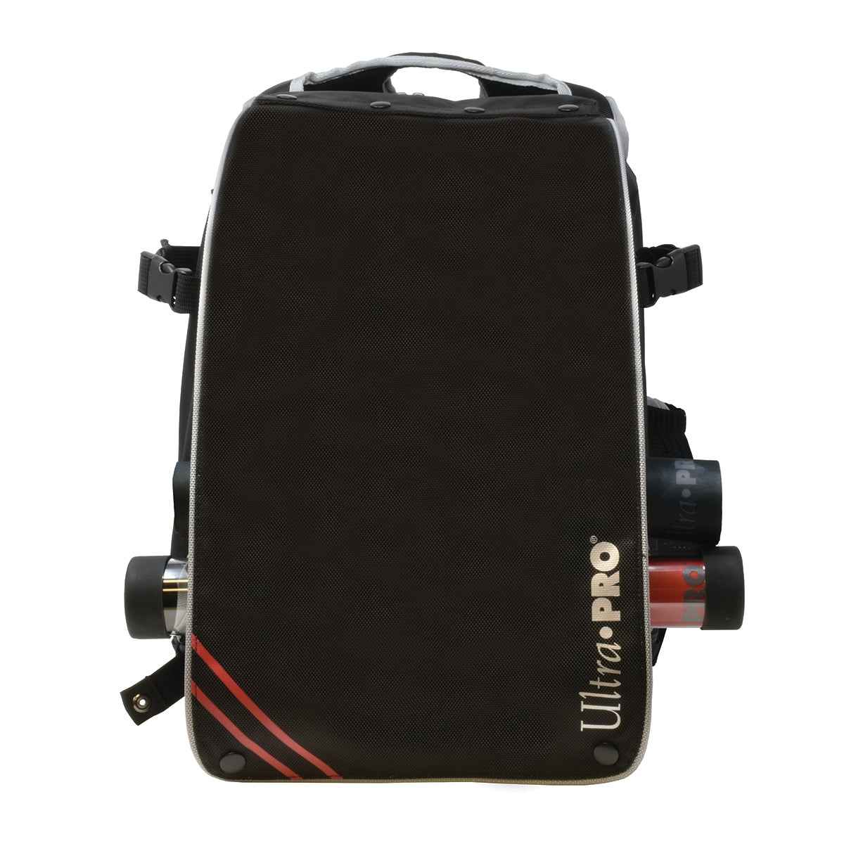 A Black Citadel Backpack with Silver Trim. Brand: Ultra PRO, Item: Black Citadel Backpack with Silver Trim
