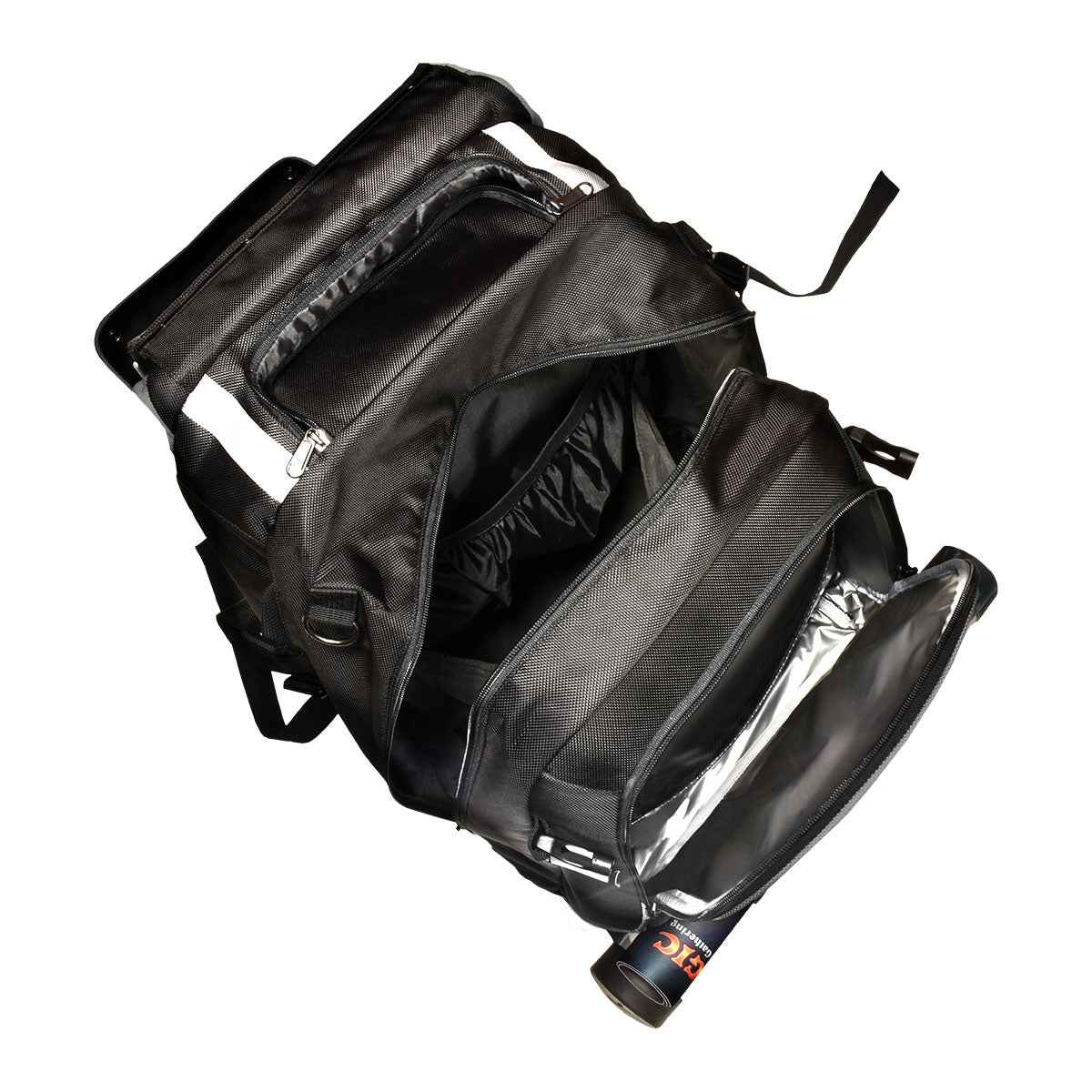 A Black Citadel Backpack with Silver Trim. Brand: nan, Item: nan.