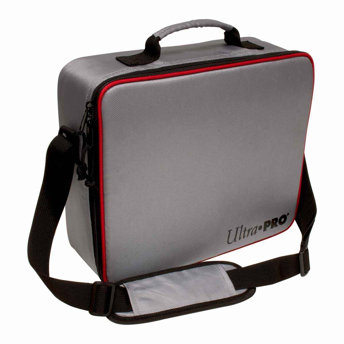 A gray Collector's Deluxe Carrying Case. Brand: Ultra PRO, Item: Collector's Deluxe Carrying Case.