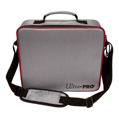 A gray Collector's Deluxe Carrying Case with red trim. Brand: Ultra Pro.