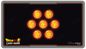 A black Dragon Ball Super gaming playmat featuring seven glowing Dragon Balls with red stars. Brand: Ultra PRO, Item: Dragon Balls Standard Gaming Playmat Mousepad for Dragon Ball Super
