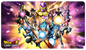 A vibrant Dragon Ball Super All Stars Standard Gaming Playmat by Ultra PRO, featuring Goku, Vegeta, Frieza, Cell, and other iconic characters in an action-packed scene.
