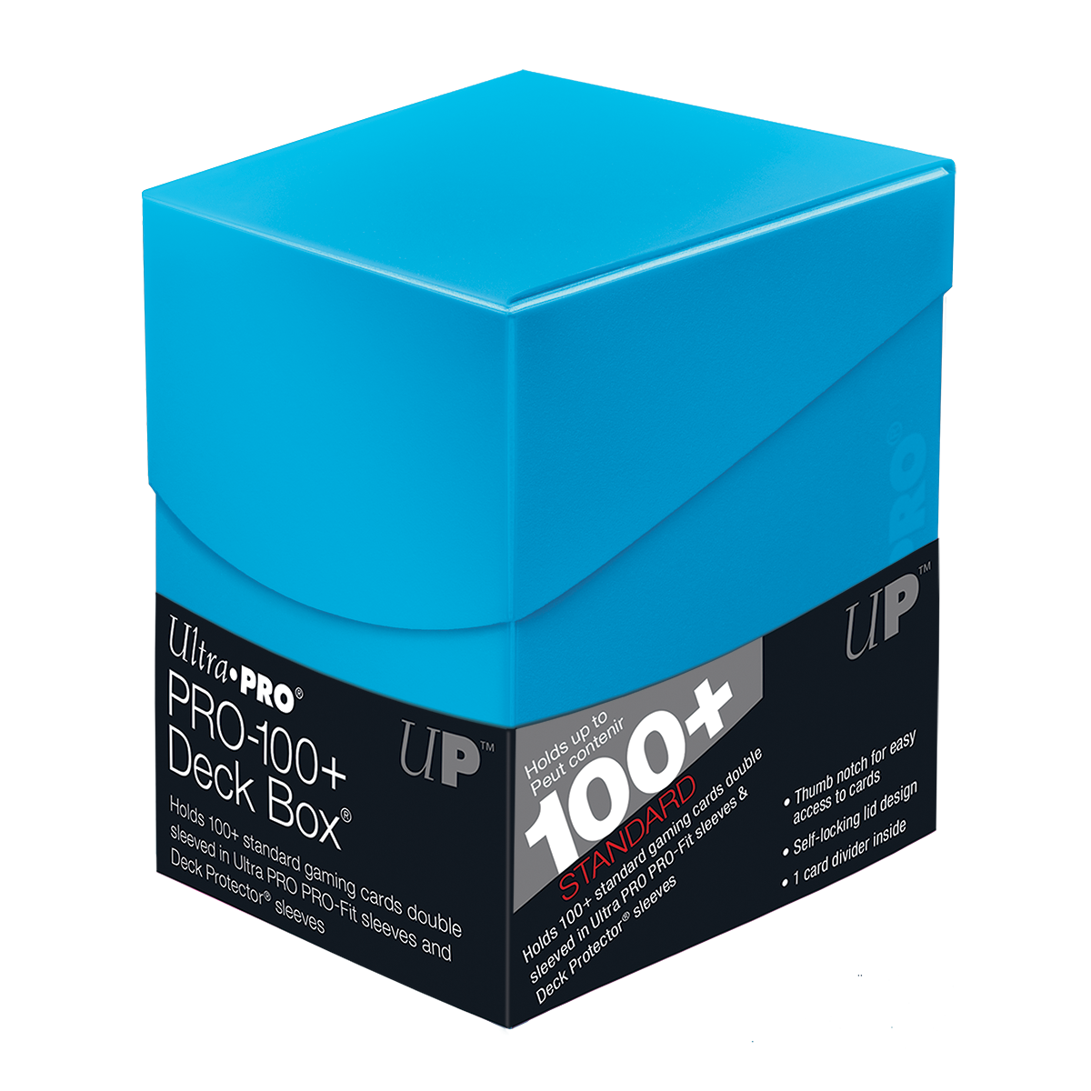 A Sky Blue Ultra PRO PRO-100+ Deck Box. Brand: Ultra PRO, Item: ECLIPSE® PRO 100+ DECK BOX® - Sky Blue