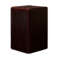 A dark brown cowhide ALCOVE Tower DECK BOX. Brand: Ultra PRO, Item: Cowhide ALCOVE Tower DECK BOX.