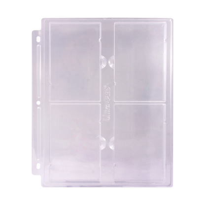 A clear 4-Pocket Page for Graded Slabs. Brand: Ultra-Pro, Item: 4-Pocket Page (1ct) for Graded Beckett Slabs.