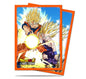 A pair of orange-bordered Standard DECK PROTECTOR® Sleeves featuring Goku and Gohan performing a Father-Son Kamehameha from Dragon Ball Super. Brand: Ultra PRO, Item: Father-Son Kamehameha Standard DECK PROTECTOR® Sleeves (65ct).