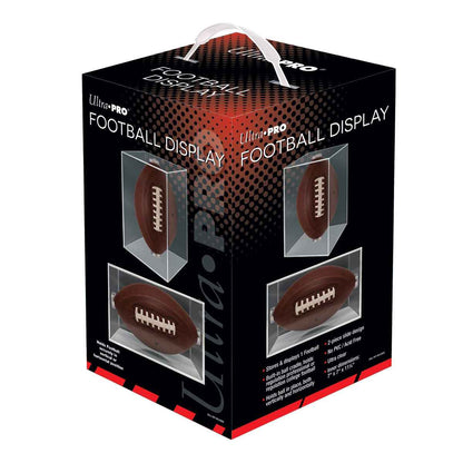 A clear football display case. Brand: Ultra PRO, Item: Football Clear Display.