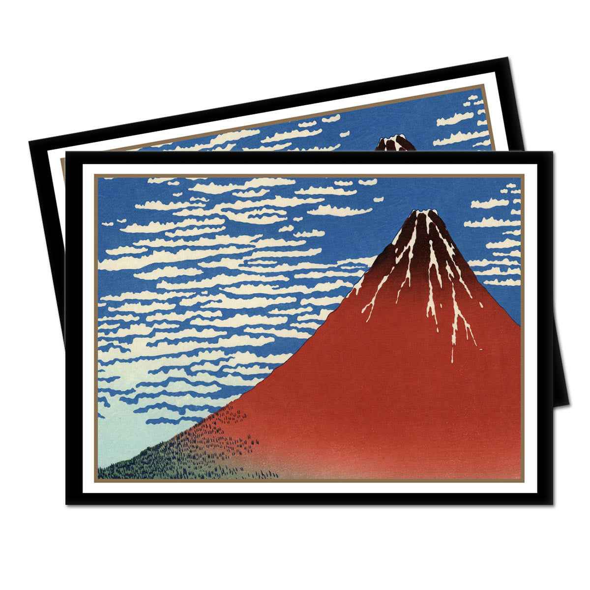 A Red Fuji Standard DECK PROTECTOR® Sleeves (65ct) by Hokusai. Brand: Ultra PRO, Item: Fine Art Red Fuji Standard DECK PROTECTOR® Sleeves (65ct)