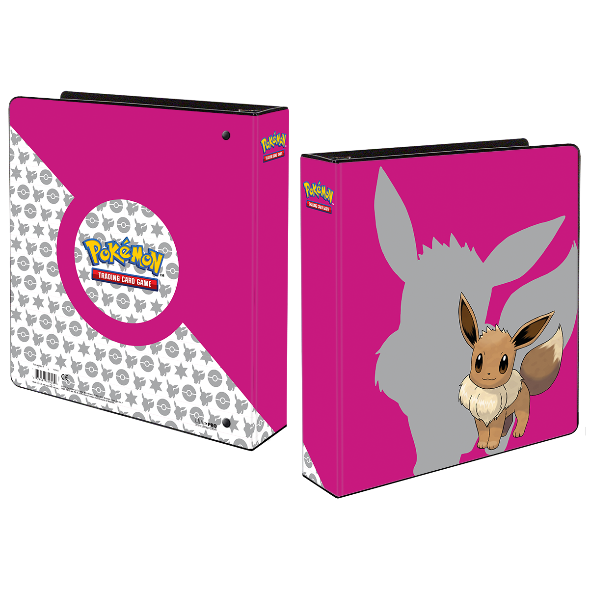 A pink Eevee 3-ring album. Brand: Ultra PRO, Item: 2" Eevee 3-Ring Album for Pokémon
