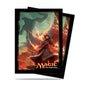 A black-bordered Magic: The Gathering card sleeve featuring artwork of Sarkhan Vol in front of a fiery dragon. Brand: Ultra PRO, Item: Fate Reforged Sarkhan Vol Standard DECK PROTECTOR® Sleeves (80ct).