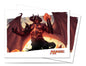 A red and black demon creature with wings and horns, holding a fiery orb, with the Magic: The Gathering logo. Ultra PRO Deck Protector Sleeves.