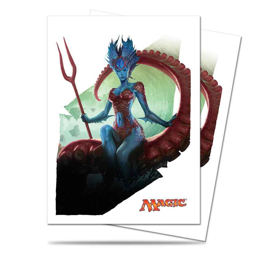 A blue and red Kiora, Master of the Depths Standard DECK PROTECTOR® Sleeves (80ct) for Magic: The Gathering. Brand: Ultra PRO, Item: Battle for Zendikar Kiora, Master of the Depths Standard DECK PROTECTOR® Sleeves (80ct).