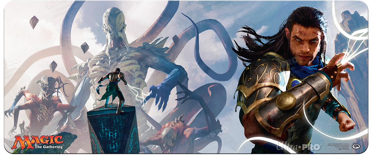 A Magic: The Gathering Battle for Zendikar Key Art Playmat by Ultra PRO.