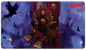 A dark fantasy Standard Gaming Playmat featuring Count Strahd von Zarovich on a throne, with ravens and a castle in the background. Brand: Ultra PRO, Item: Count Strahd von Zarovich Standard Gaming Playmat for Dungeons & Dragons