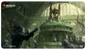 A green and gray overgrown tomb standard gaming playmat for Magic: The Gathering. Brand: Ultra PRO, Item: Guilds of Ravnica Overgrown Tomb Standard Gaming Playmat.