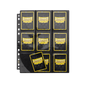 A black 18-pocket page protector for trading cards. Brand: Dragon Shield, Item: 18 Pocket Pages - Regular - Japanese Size.