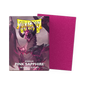A pink sparkly Dragon Shield matte sleeves deck box with a dragon illustration. Item: Pink Sapphire - Matte Sleeves.