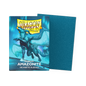 A teal sparkly Dragon Shield Amazonite Matte Sleeves 100 count.