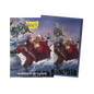A Brushed Art Sleeve featuring Santa Claus fighting a dragon made of snow. Brand: Dragon Shield, Item: Christmas 2025 - Brushed Art Sleeves