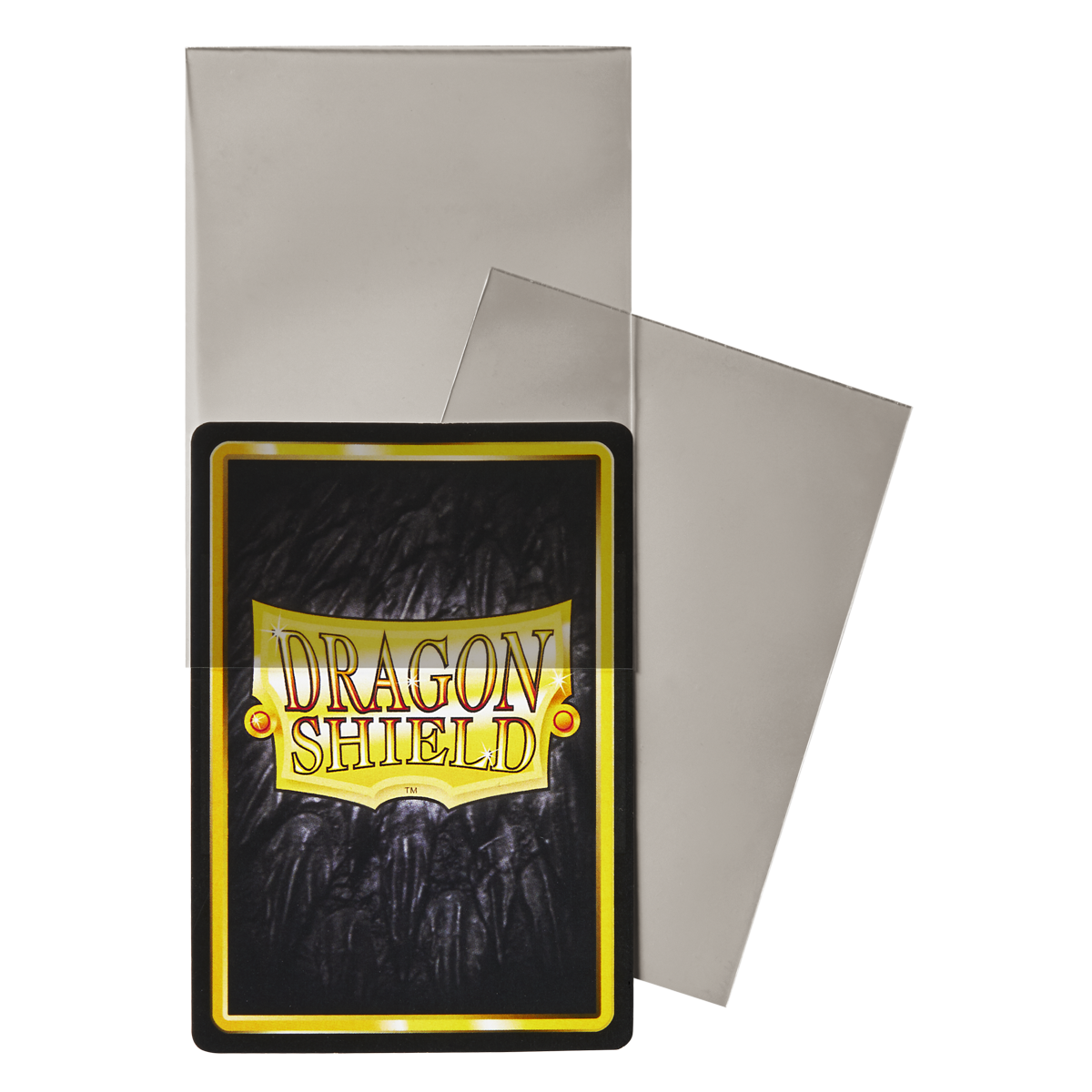 A clear Dragon Shield Toploading Perfect Fit Sleeve with a Dragon Shield card. Brand: Dragon Shield, Item: Smoke - Toploading Perfect Fit Sleeves.